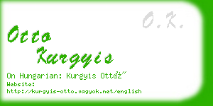 otto kurgyis business card